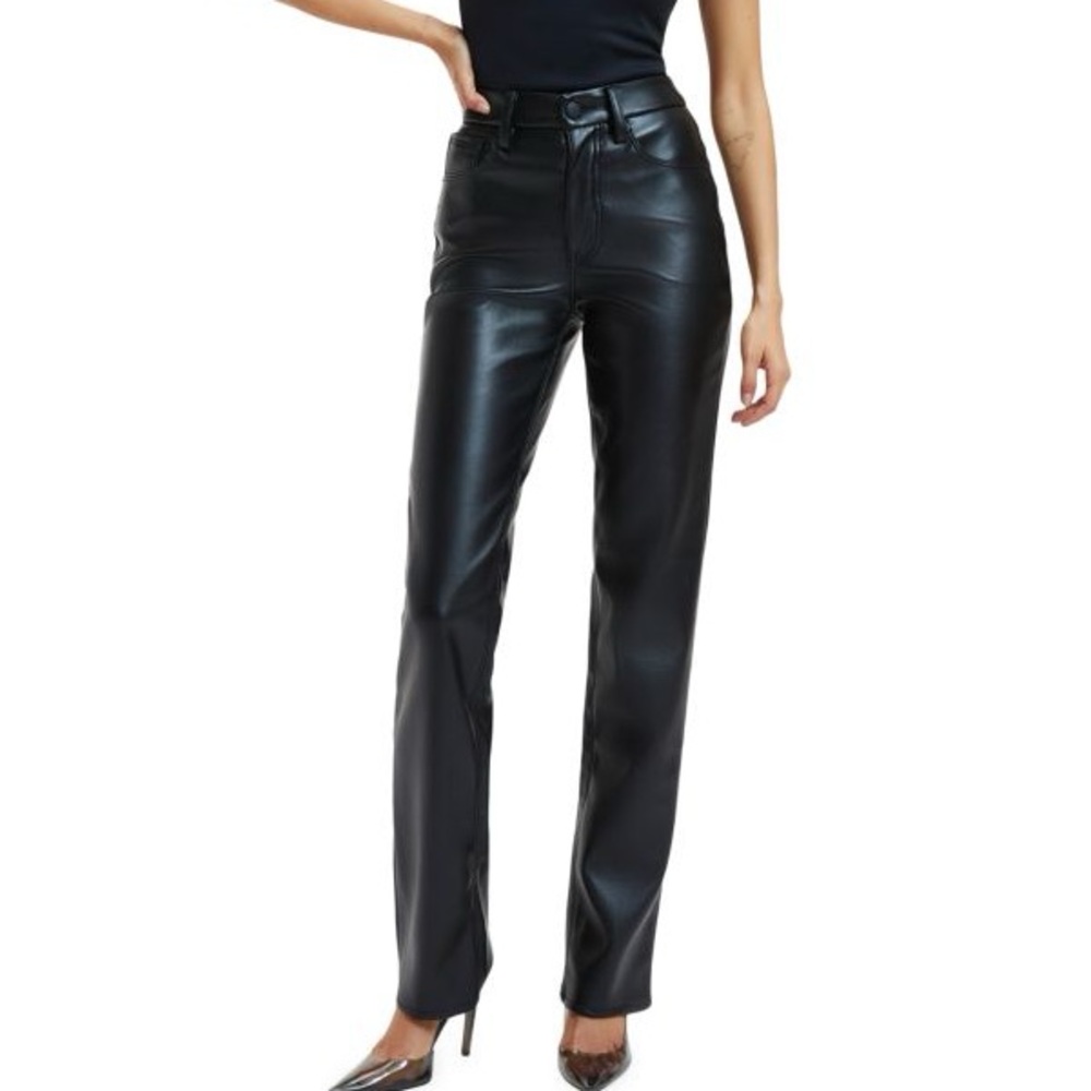 Nasty Gal Black Faux Leather Jeans